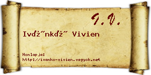 Ivánkó Vivien névjegykártya